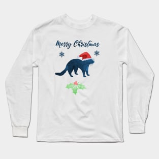 Christmas Ferret Art Long Sleeve T-Shirt